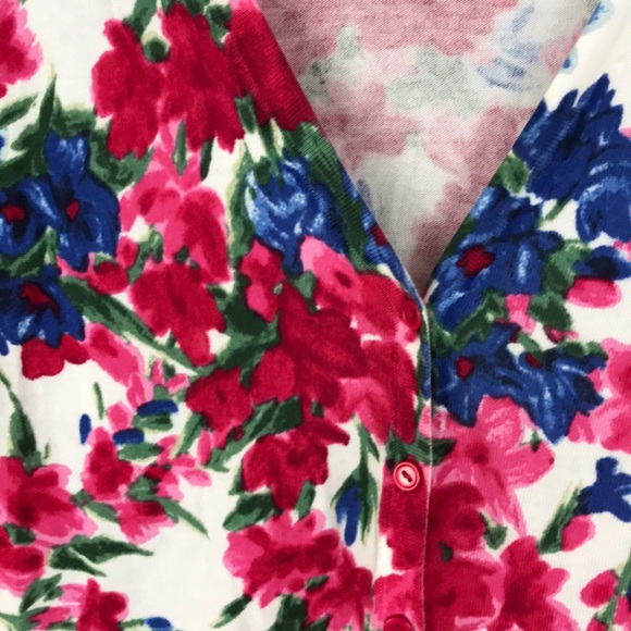 Talbots floral short sleeves cardigan Sz Petite XL - Picture 2 of 8